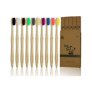 Virgin Forest Soft Bristles Bamboo Toothbrush, Biodegradable Natural Bamboo Charcoal Toothbrushes